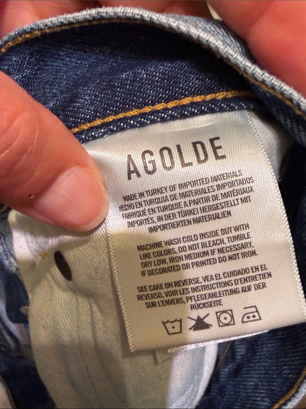 Agolde Vintage Wash Distressed Denim Shorts in Blue - Picture 6 of 6